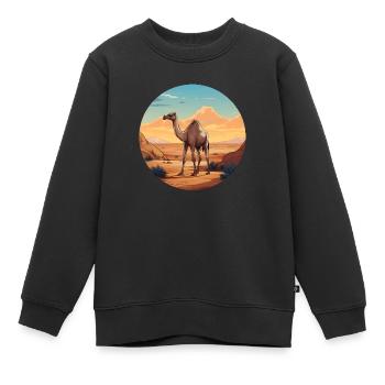 Dromedar-Wüste - Kinder Premium Organic Sweatshirt - Schwarz - Vorne - AI Model Kid Female (0cm)