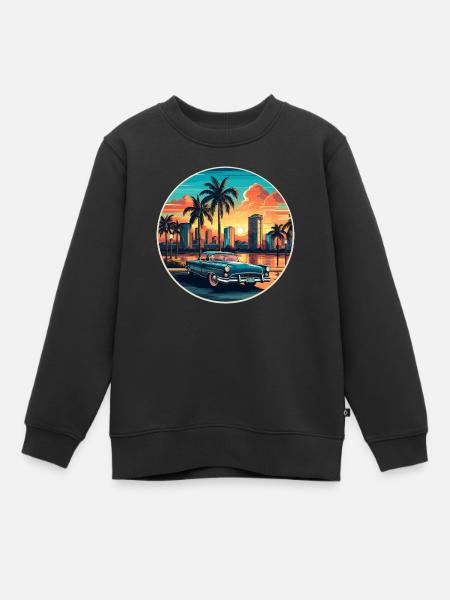 Cuba - Sweat Premium enfant bio - noir