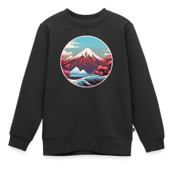 Japon - Sweat Premium enfant bio - noir - Devant - AI Model Kid Female (0cm)