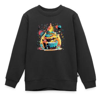 Gâteau d'anniversaire - Sweat Premium enfant bio - noir - Devant - AI Model Kid Female (0cm)