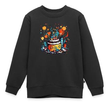 Geburtstagstorte Nr. 2 - Kinder Premium Organic Sweatshirt - Schwarz - Vorne - AI Model Kid Female (0cm)