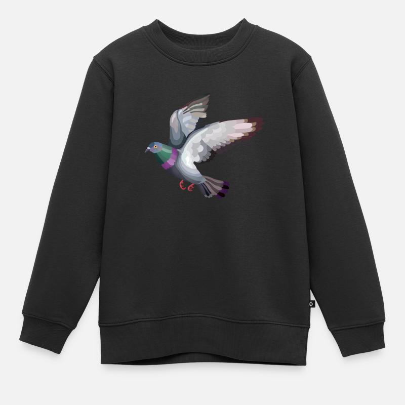 pigeon vole - Sweat Premium enfant bio - noir