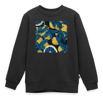 Zitrone - Kinder Premium Organic Sweatshirt - Schwarz - Vorne - AI Model Kid Female (0cm)