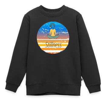 Umarmen Sie die Stille: Finden Sie Gelassenheit mit Stil - Kinder Premium Organic Sweatshirt - Schwarz - Vorne - AI Model Kid Female (0cm)