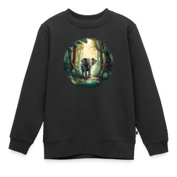 Éléphant de la forêt tropicale - Sweat Premium enfant bio - noir - Devant - AI Model Kid Female (0cm)