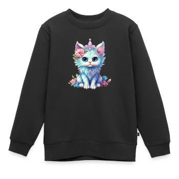 Fairy Cat Märchen Katze Kinder Mädchen Märchenwelt - Kinder Premium Organic Sweatshirt - Schwarz - Vorne - AI Model Kid Female (0cm)