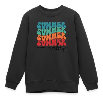 Summer Vibes Sommer Sonne Strand Urlaub Meer Palme - Kinder Premium Organic Sweatshirt - Schwarz - Vorne - AI Model Kid Female (0cm)
