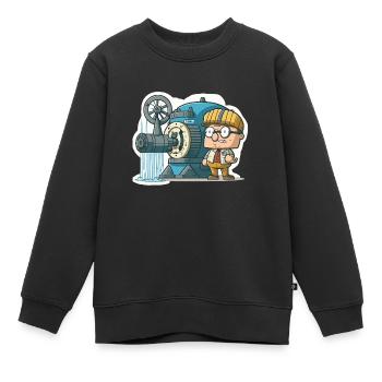 Kraft des Windes: Windenergie - Kinder Premium Organic Sweatshirt - Schwarz - Vorne - AI Model Kid Female (0cm)