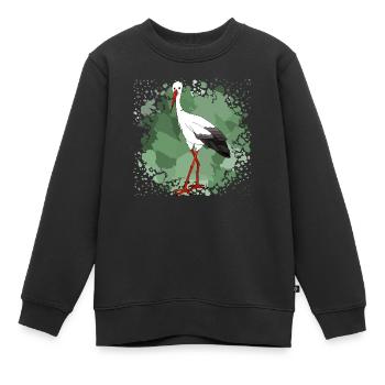 Cigogne - Sweat Premium enfant bio - noir - Devant - AI Model Kid Female (0cm)