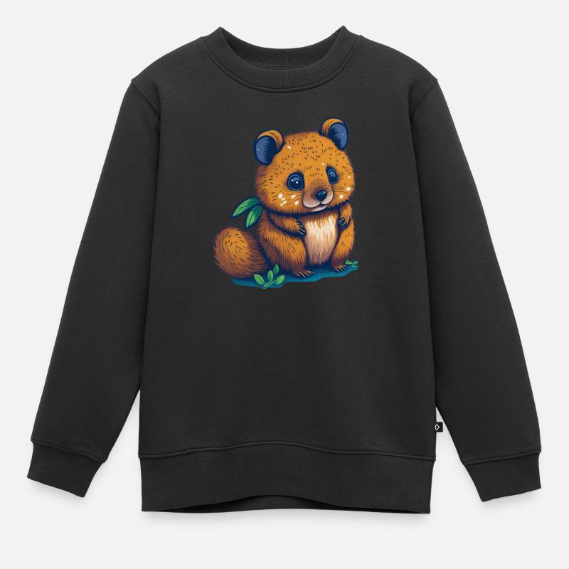 Quokka mignon - Sweat Premium enfant bio - noir