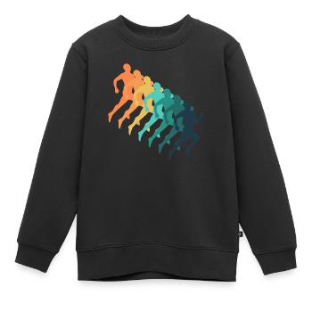 Retro-Laufen - Kinder Premium Organic Sweatshirt - Schwarz - Vorne - AI Model Kid Female (0cm)