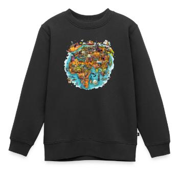 Les monuments du monde - Sweat Premium enfant bio - noir - Devant - AI Model Kid Female (0cm)