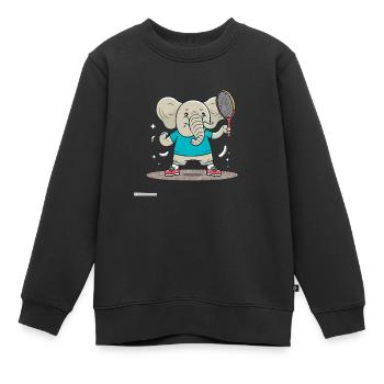 Ele-Badminton - Sweat Premium enfant bio - noir - Devant - AI Model Kid Female (0cm)