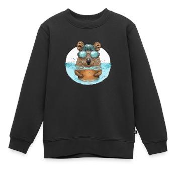 Quokka Polo - Sweat Premium enfant bio - noir - Devant - AI Model Kid Female (0cm)