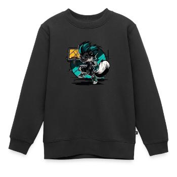 Stinktier-Streetball - Kinder Premium Organic Sweatshirt - Schwarz - Vorne - AI Model Kid Female (0cm)