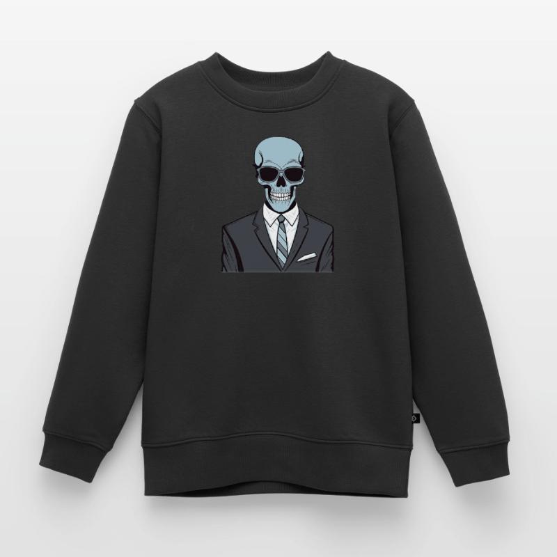 Sharp Dressed Skeleton Kids Premium Organic Sweatshirt