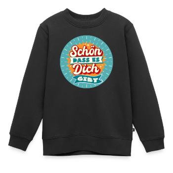 Schön das es Dich gibt - Kinder Premium Organic Sweatshirt - Schwarz - Vorne - AI Model Kid Female (0cm)