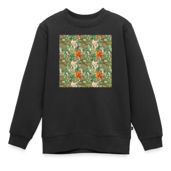 Fleurs sans couture Motif Floral Happy Blossom Art - Sweat Premium enfant bio - noir - Devant - AI Model Kid Female (0cm)