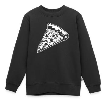Pizza Restauration rapide Pizzeria - Sweat Premium enfant bio - noir - Devant - AI Model Kid Female (0cm)