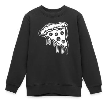 Pizza Restauration rapide Pizzeria - Sweat Premium enfant bio - noir - Devant - AI Model Kid Female (0cm)