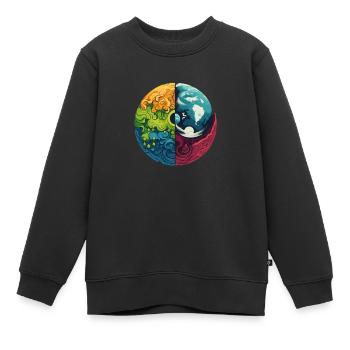 Éléments terrestres - Sweat Premium enfant bio - noir - Devant - AI Model Kid Female (0cm)