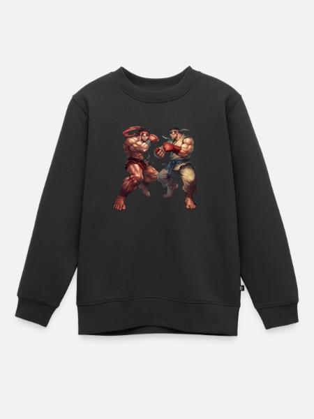 Conceptions dynamiques de style Streetfighter pour le combat - Sweat Premium enfant bio - noir