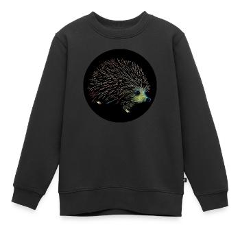 Cute Woodland Hedgehog - Kids Premium Organic Sweatshirt - black - Front - AI Model Kid Female (0cm)