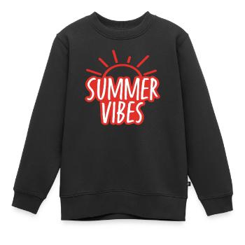 Ambiance estivale - Sweat Premium enfant bio - noir - Devant - AI Model Kid Female (0cm)