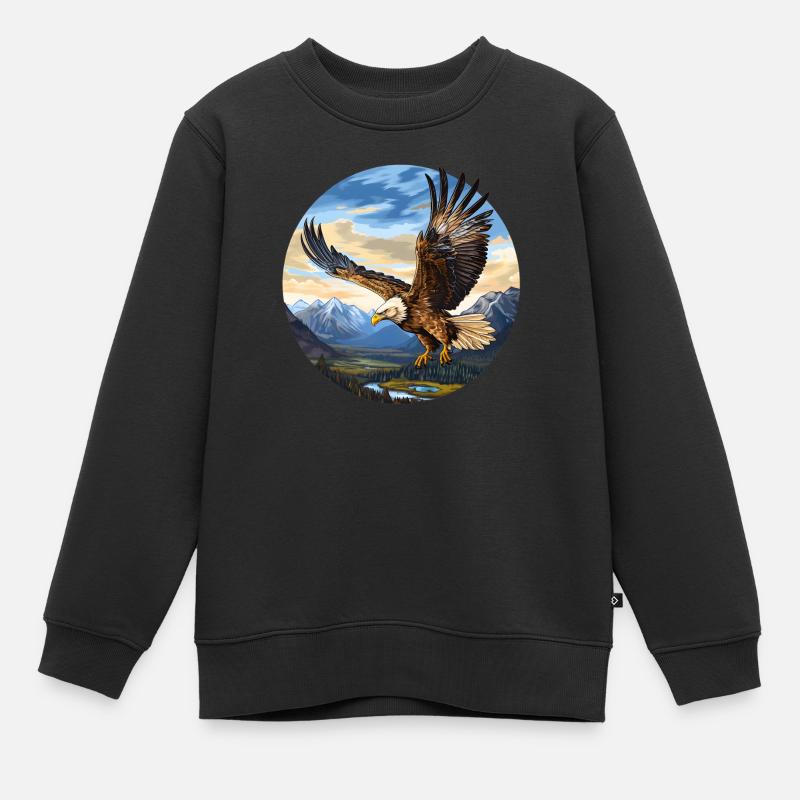 Golden Eagle - Kids Premium Organic Sweatshirt - black