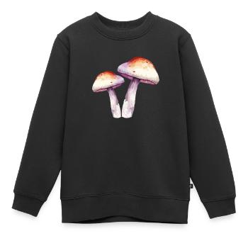 pilze - Kinder Premium Organic Sweatshirt - Schwarz - Vorne - AI Model Kid Female (0cm)