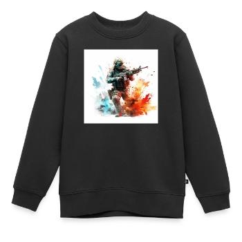 Art de jeu CoD BF 2042 BF4 BF3 BF2 - Sweat Premium enfant bio - noir - Devant - AI Model Kid Female (0cm)