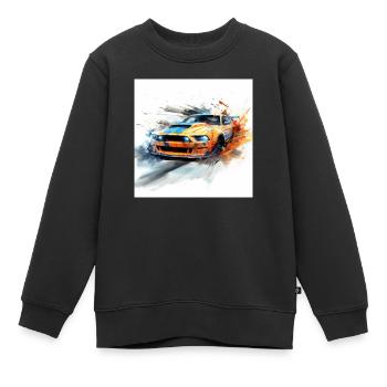 Besoin d’art de jeu de vitesse, orange - Sweat Premium enfant bio - noir - Devant - AI Model Kid Female (0cm)