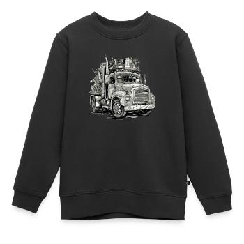 Mightymoover LKW - Kinder Premium Organic Sweatshirt - Schwarz - Vorne - AI Model Kid Female (0cm)