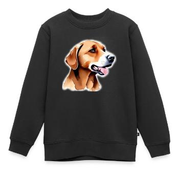 Charmanter Kakaohund - Kinder Premium Organic Sweatshirt - Schwarz - Vorne - AI Model Kid Female (0cm)