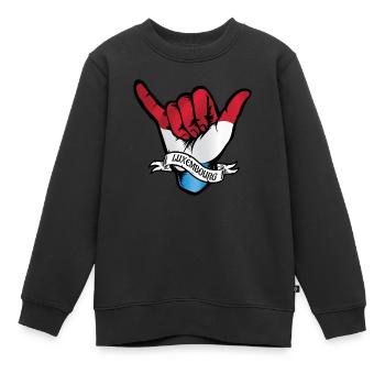 Luxembourg Shaka - Sweat Premium enfant bio - noir - Devant - AI Model Kid Female (0cm)