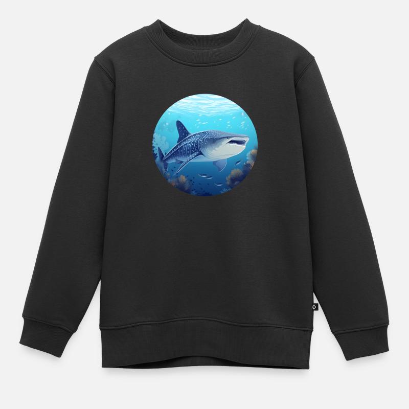 Walhai - Kinder Premium Organic Sweatshirt - Schwarz