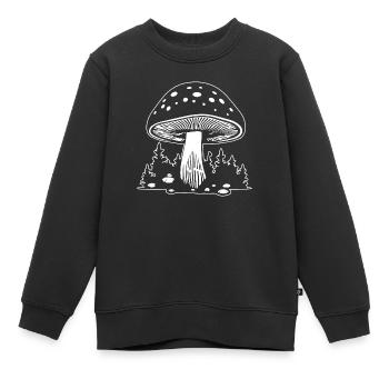Champignon Cueilleur de champignons Champignons Champignons - Sweat Premium enfant bio - noir - Devant - AI Model Kid Female (0cm)