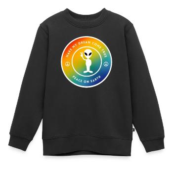Weltfrieden - Kinder Premium Organic Sweatshirt - Schwarz - Vorne - AI Model Kid Female (0cm)