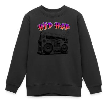 Danse hip hop - Musique hip hop - Sweat Premium enfant bio - noir - Devant - AI Model Kid Female (0cm)