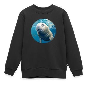Seekuh - Kinder Premium Organic Sweatshirt - Schwarz - Vorne - AI Model Kid Female (0cm)
