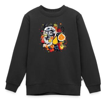 Koji le singe dans les fruits - Sweat Premium enfant bio - noir - Devant - AI Model Kid Female (0cm)