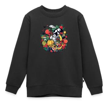 Les fruits et animaux - Sweat Premium enfant bio - noir - Devant - AI Model Kid Female (0cm)