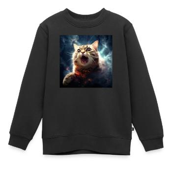 Folie des chats galactiques - Sweat Premium enfant bio - noir - Devant - AI Model Kid Female (0cm)