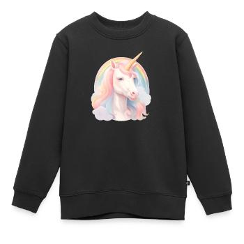 Pink Unicorn Einhorn Gay Pride Rainbow - Kinder Premium Organic Sweatshirt - Schwarz - Vorne - AI Model Kid Female (0cm)
