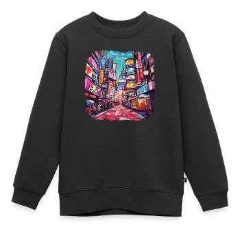 Chine - Sweat Premium enfant bio - noir - Devant - AI Model Kid Female (0cm)