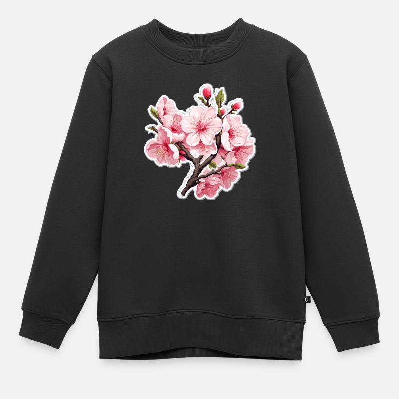 Kirschblüte - Kinder Premium Organic Sweatshirt - Schwarz