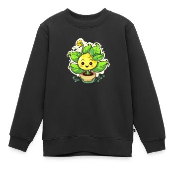 Marque de commerce Cute Plant - Sweat Premium enfant bio - noir - Devant - AI Model Kid Female (0cm)