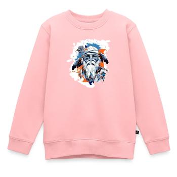 Papy motard siou - Sweat Premium enfant bio - rose - Devant - AI Model Kid Female (0cm)