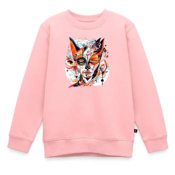 Hizi déesse féline - Sweat Premium enfant bio - rose - Devant - AI Model Kid Female (0cm)