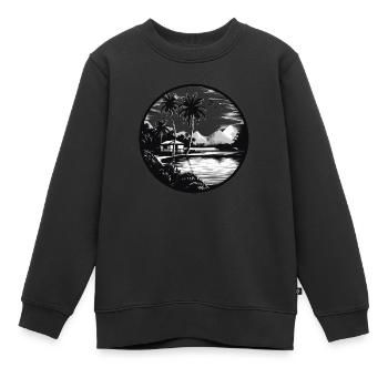 Destination de rêve minimaliste - Sweat Premium enfant bio - noir - Devant - AI Model Kid Female (0cm)